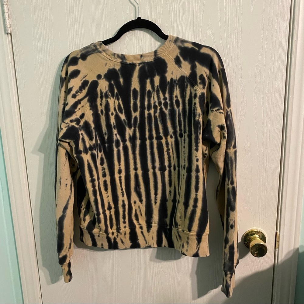 Re/Done X Hanes Tiger Dye Crew Neck Sweatshirt Bleached Distress Goth Alt Punk M - Picture 4 of 6